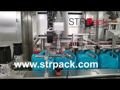 เครื่องบรรจุน้ำมันหล่อลื่นหัวฉีด 5L 8 เครื่องติดตามเครื่อง Capping เครื่องติดฉลากสองด้าน