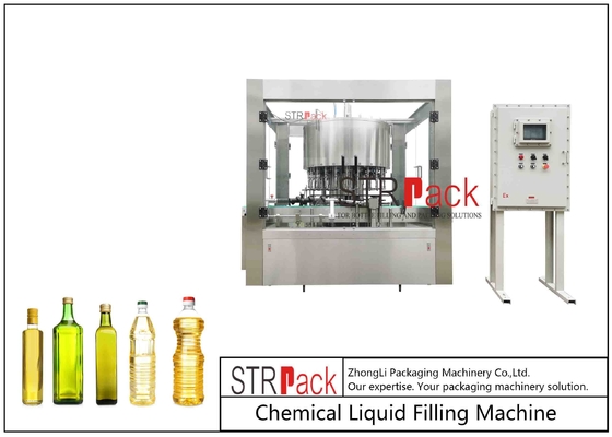 เครื่องบรรจุน้ำมันโรตารี่แบบโรตารี่แบบโรตารี่อัตโนมัติ 8000bph 100ml - 1000ml