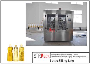 สายการบรรจุน้ำมันบริโภค 1L-5L พร้อมเครื่องบรรจุเซอร์โว, เครื่องปิดฝา, เครื่องติดฉลาก, เครื่องห่อหุ้มปลอกหุ้ม