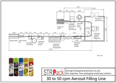 เครื่องบรรจุและปิดฝาของเหลว 0.75KW / สีสเปรย์กระป๋องบรรจุเครื่อง