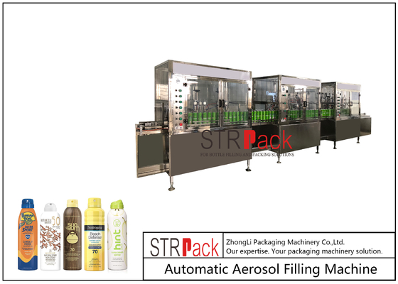 1200Cans / H 600ml เครื่องบรรจุละอองลอยสำหรับการผลิตสเปรย์กันแดด